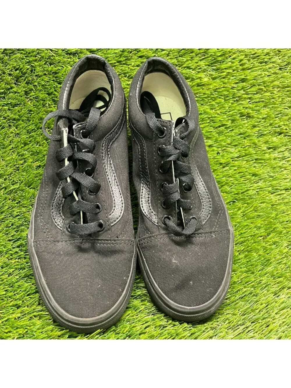 Vans Old Skool Womens Size 7.5 Triple Black Athletic Skateboard Shoes Sneakers